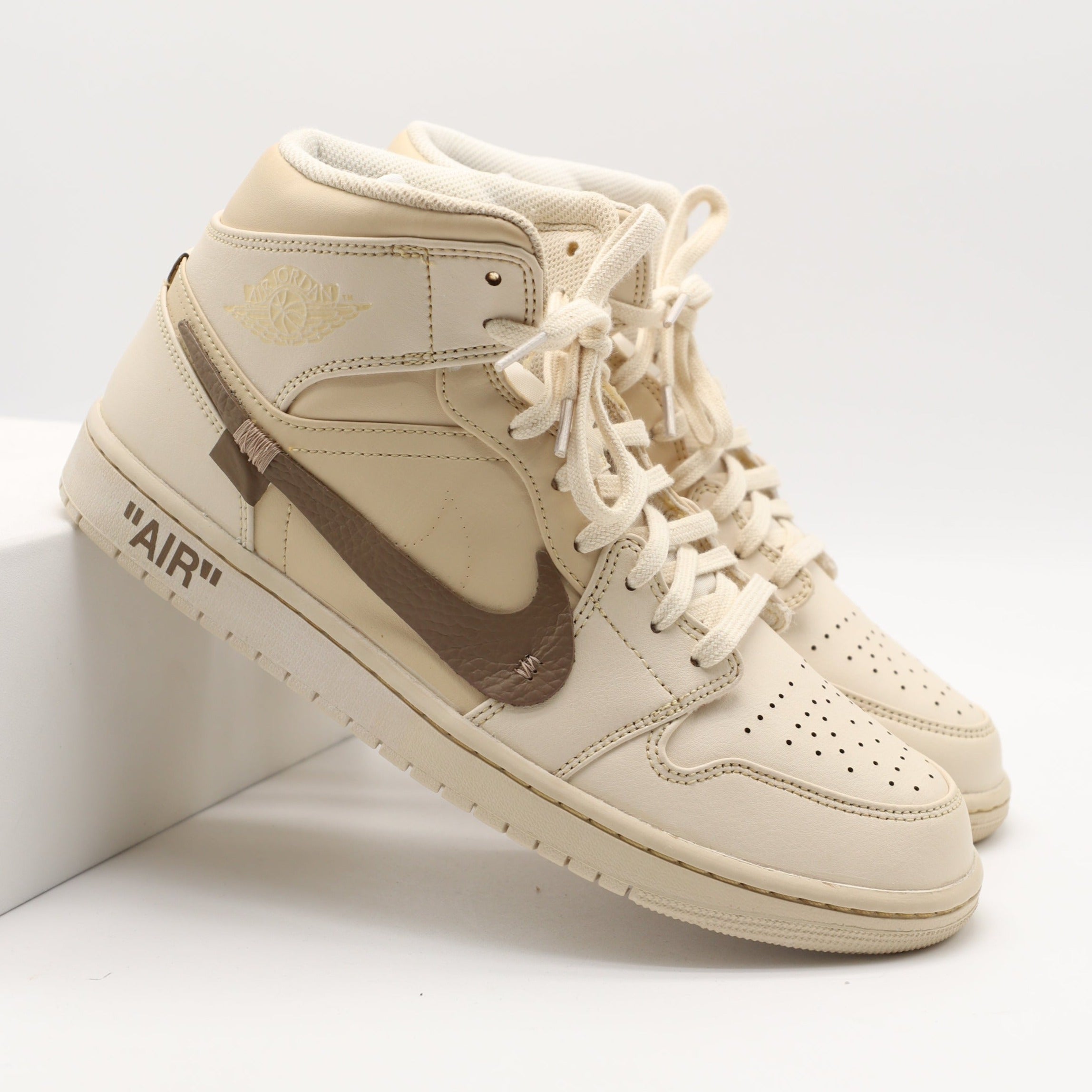 Nike Jordan 1 Mid - Coffee Swoosh â PlatinumShoeCare