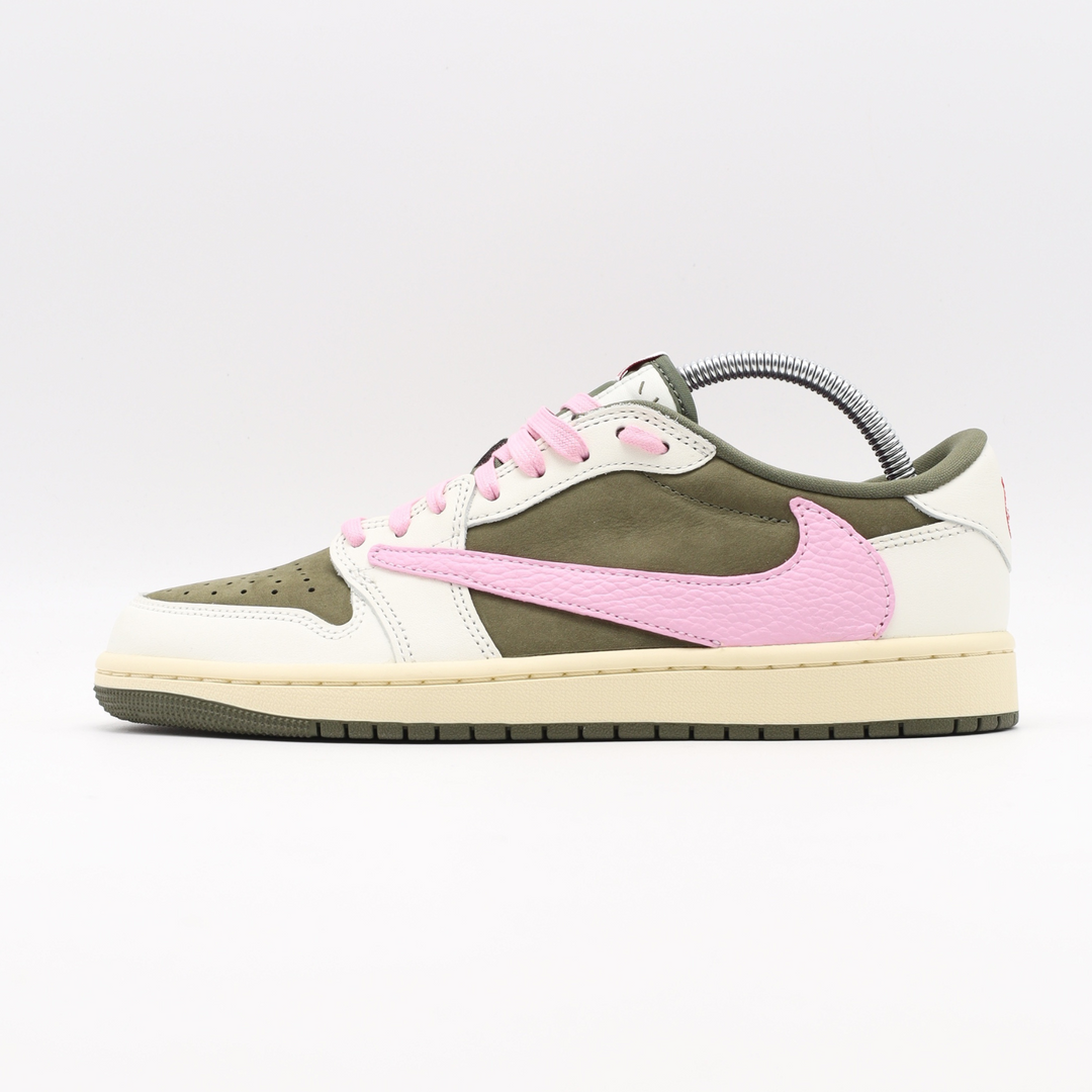 Nike Jordan 1 Retro Low OG x Travis Scott Medium Olive - Pink Touch