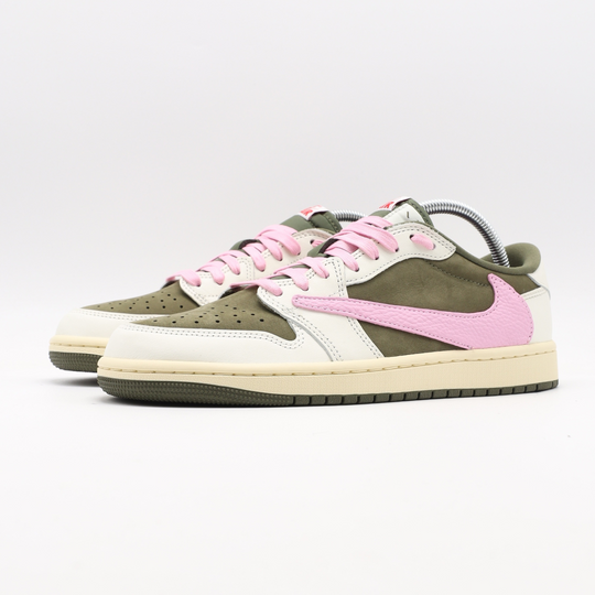 Nike Jordan 1 Retro Low OG x Travis Scott Medium Olive - Pink Touch