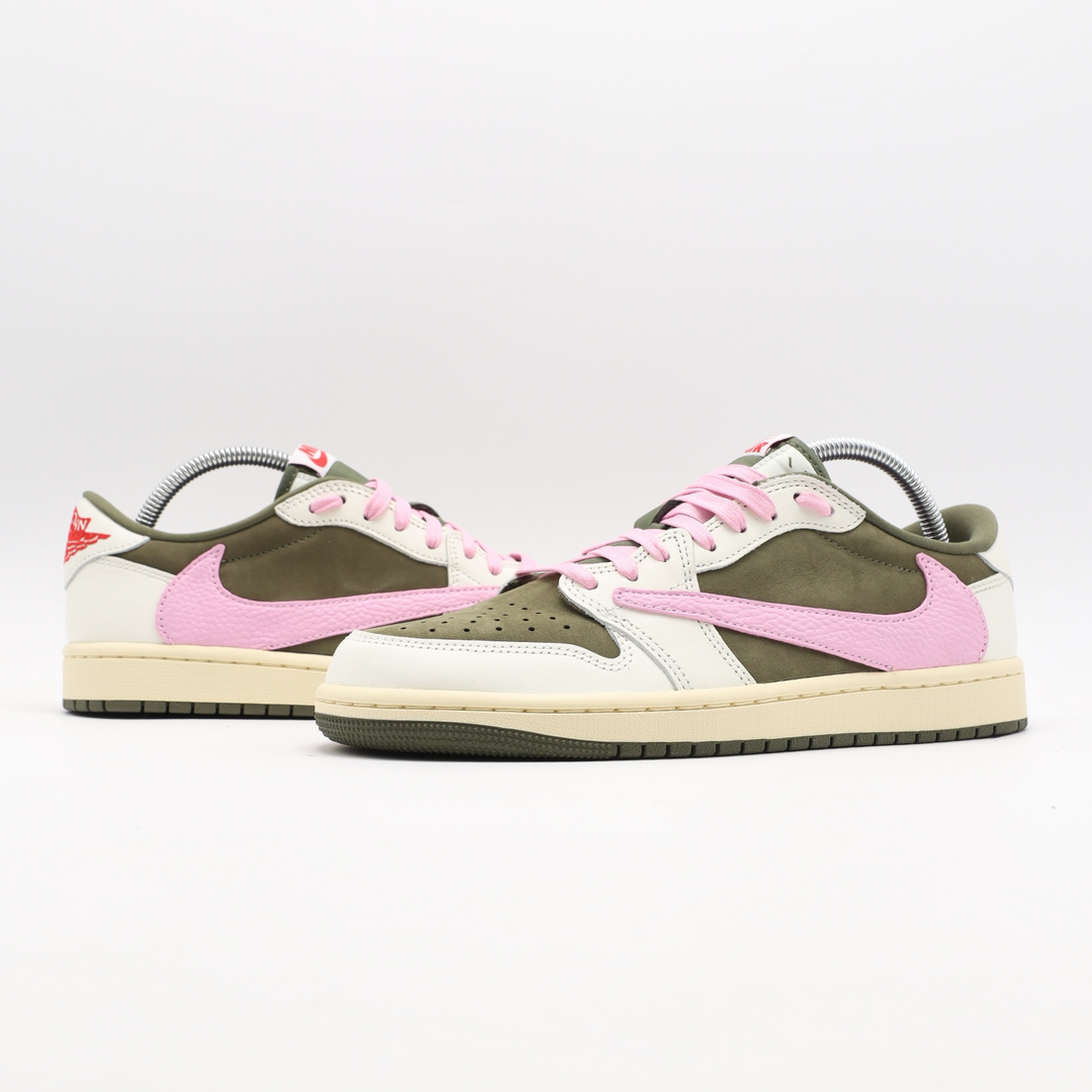 Nike Jordan 1 Retro Low OG x Travis Scott Medium Olive - Pink Touch