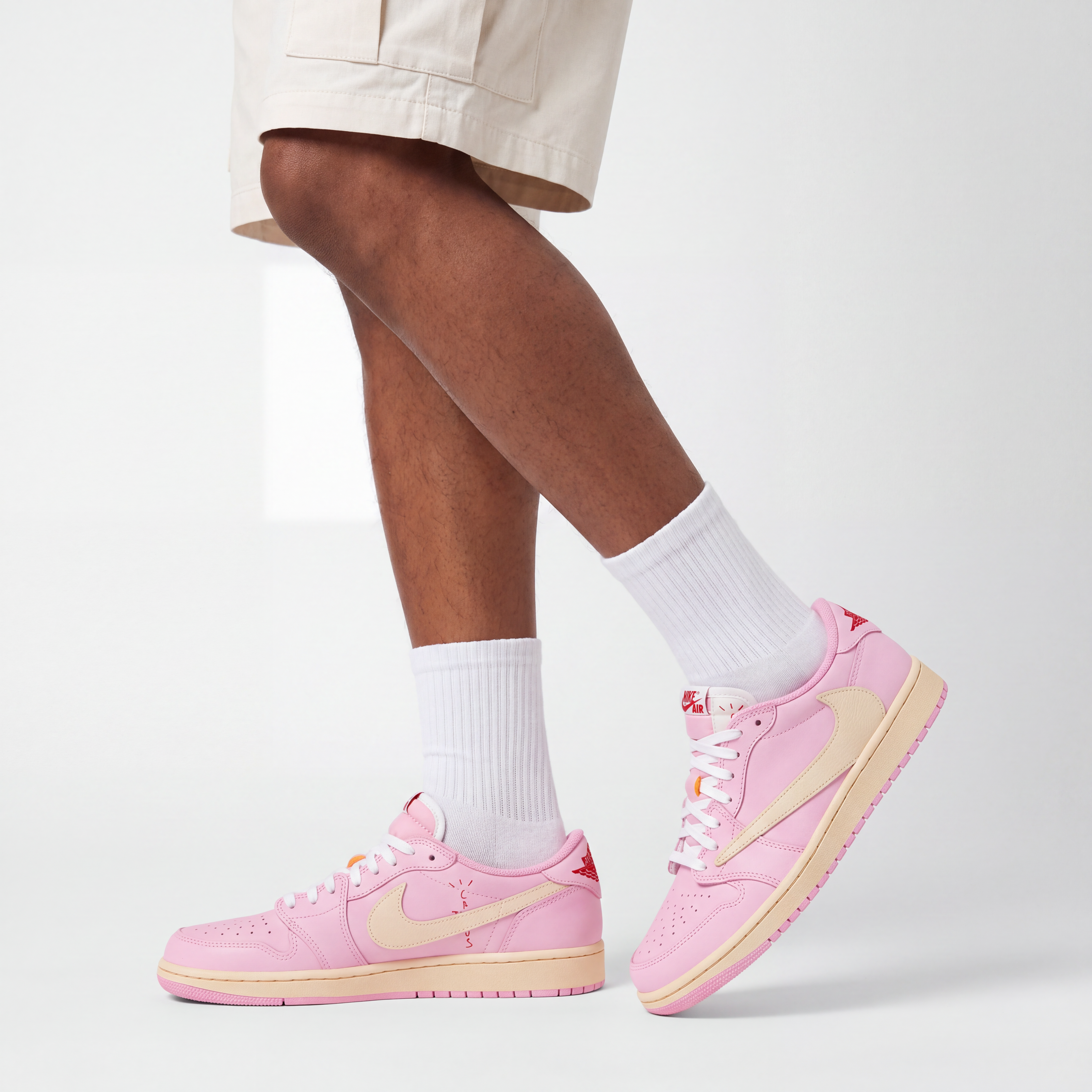 Travis Scott x Air Jordan 1 Retro Low OG 'Sail Tropical Pink' - REIMAGINED V1