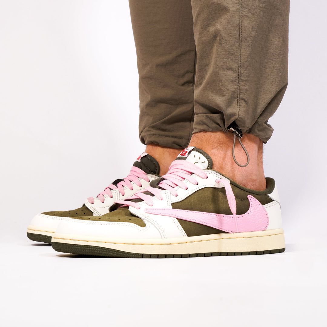Nike Jordan 1 Retro Low OG x Travis Scott Medium Olive - Pink Touch