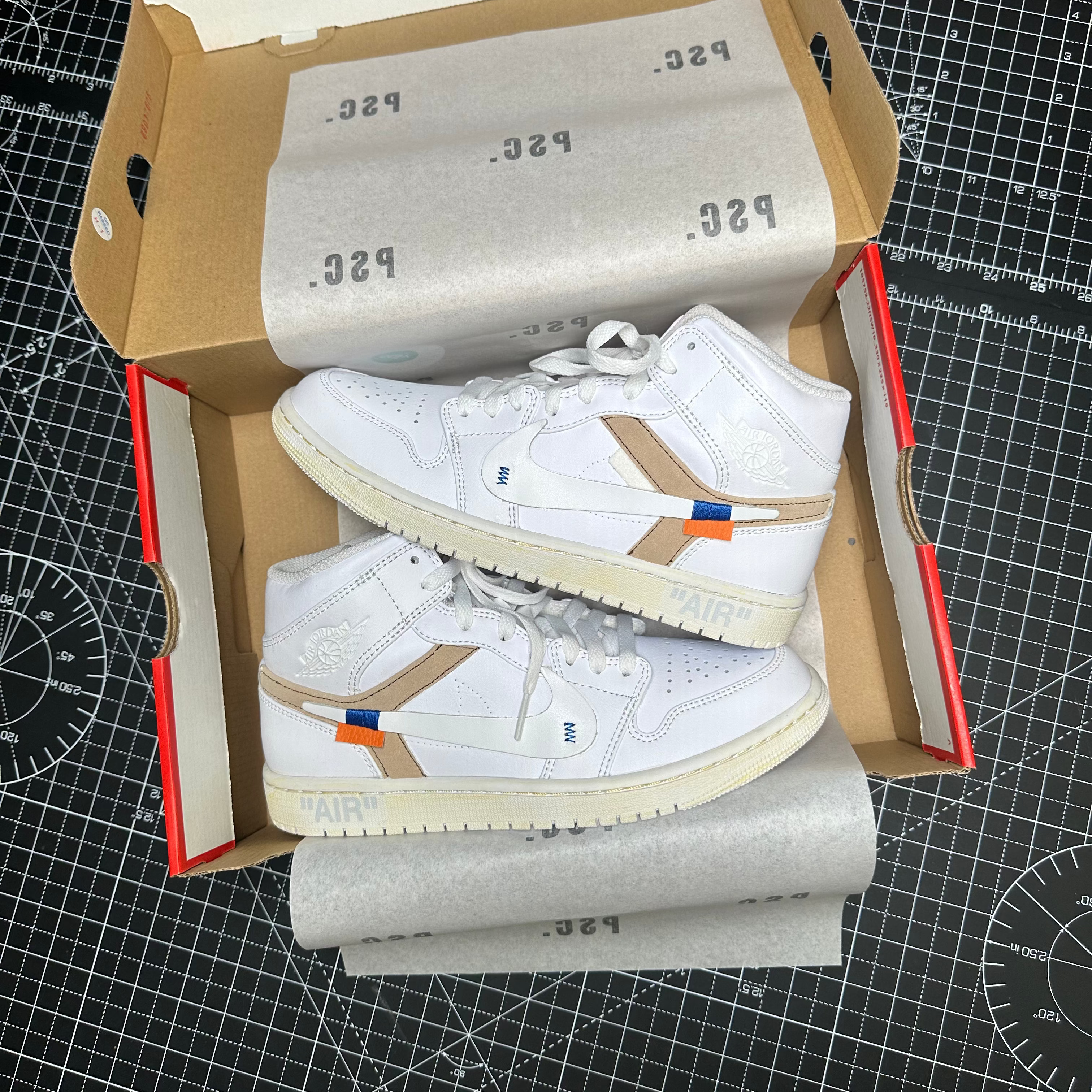 Nike Jordan 1 Mid OW White - UK 6.5