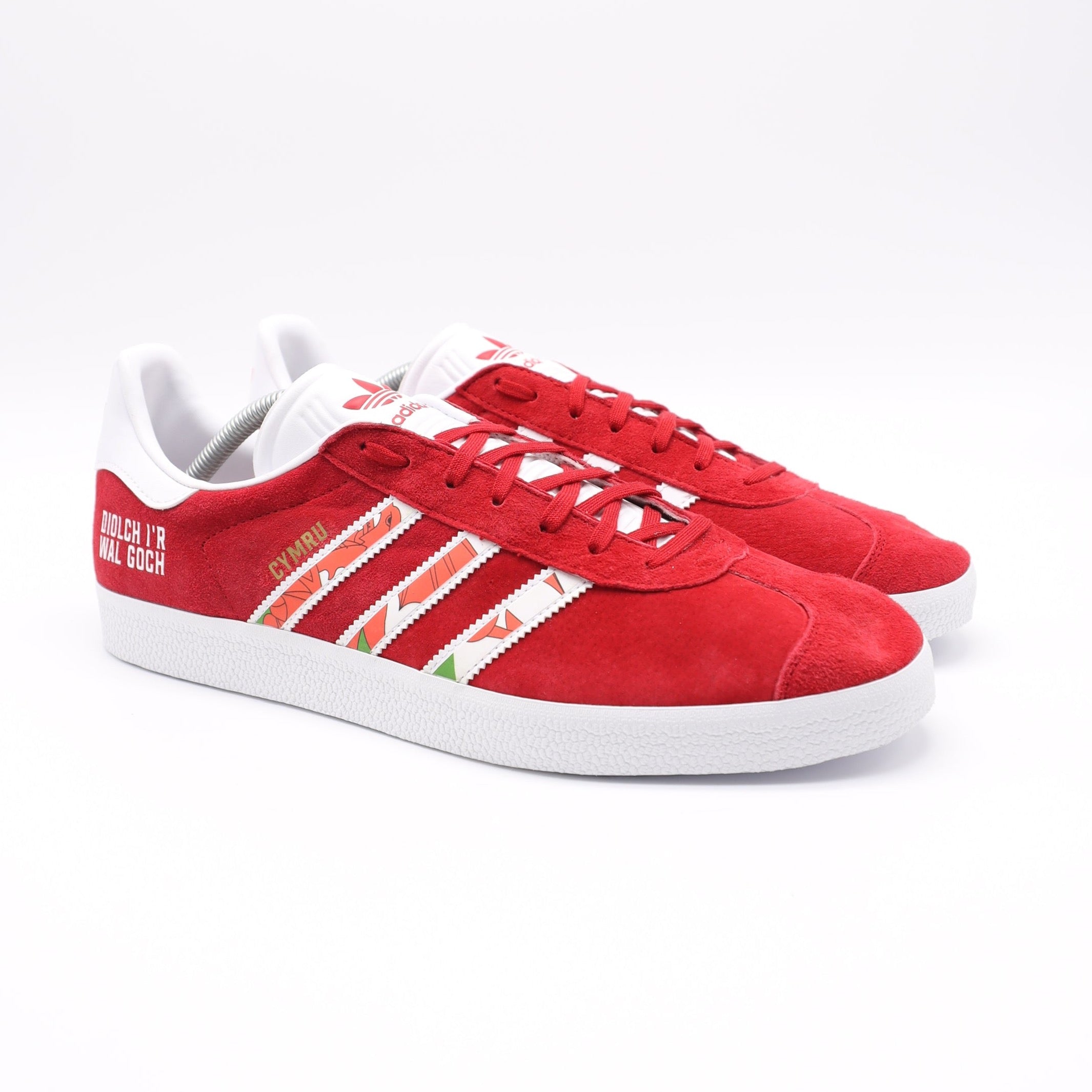 Ladies red adidas gazelle on sale trainers