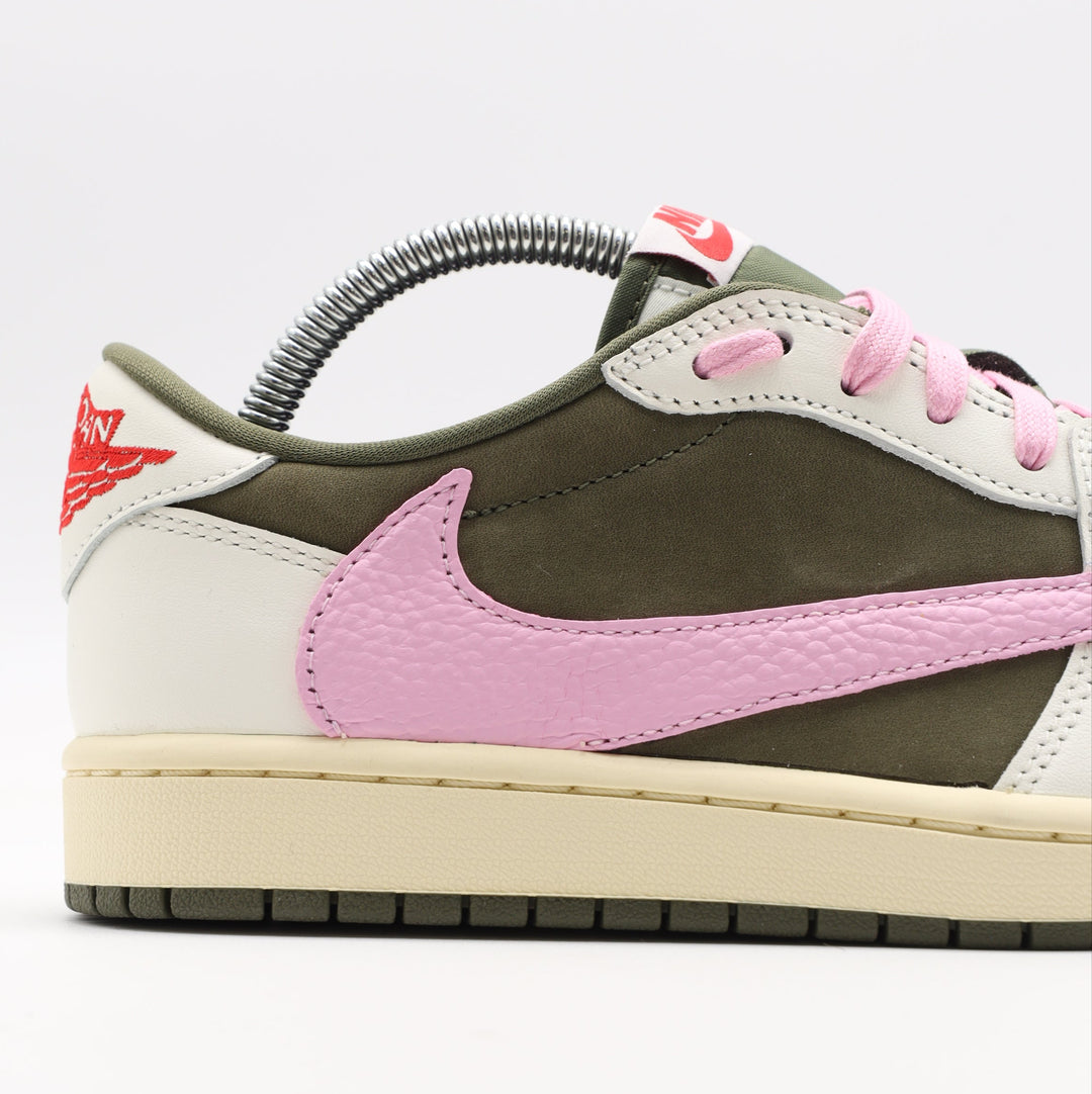 Nike Jordan 1 Retro Low OG x Travis Scott Medium Olive - Pink Touch