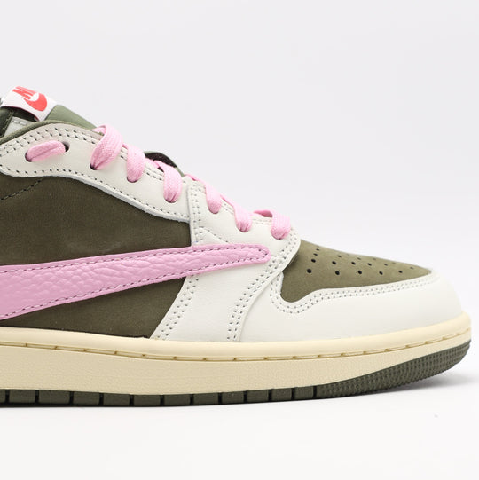 Nike Jordan 1 Retro Low OG x Travis Scott Medium Olive - Pink Touch