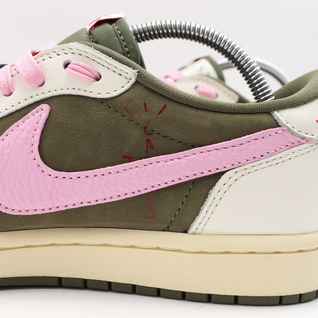 Nike Jordan 1 Retro Low OG x Travis Scott Medium Olive - Pink Touch