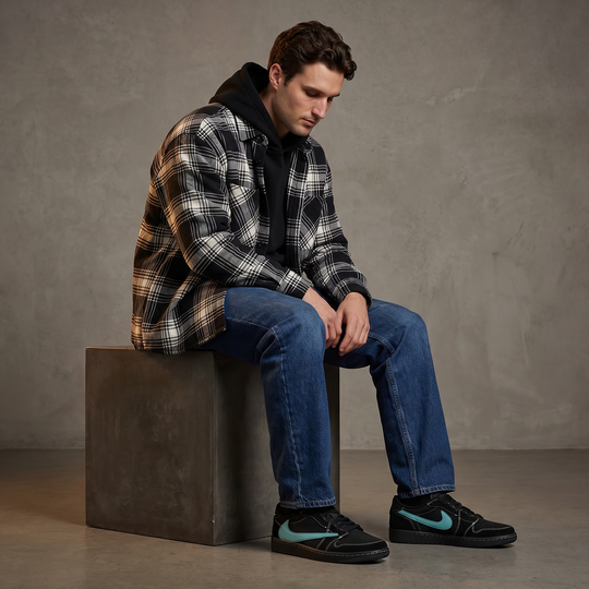 Nike Jordan 1 Retro Low OG x Travis Scott Black Phantom - Turquoise