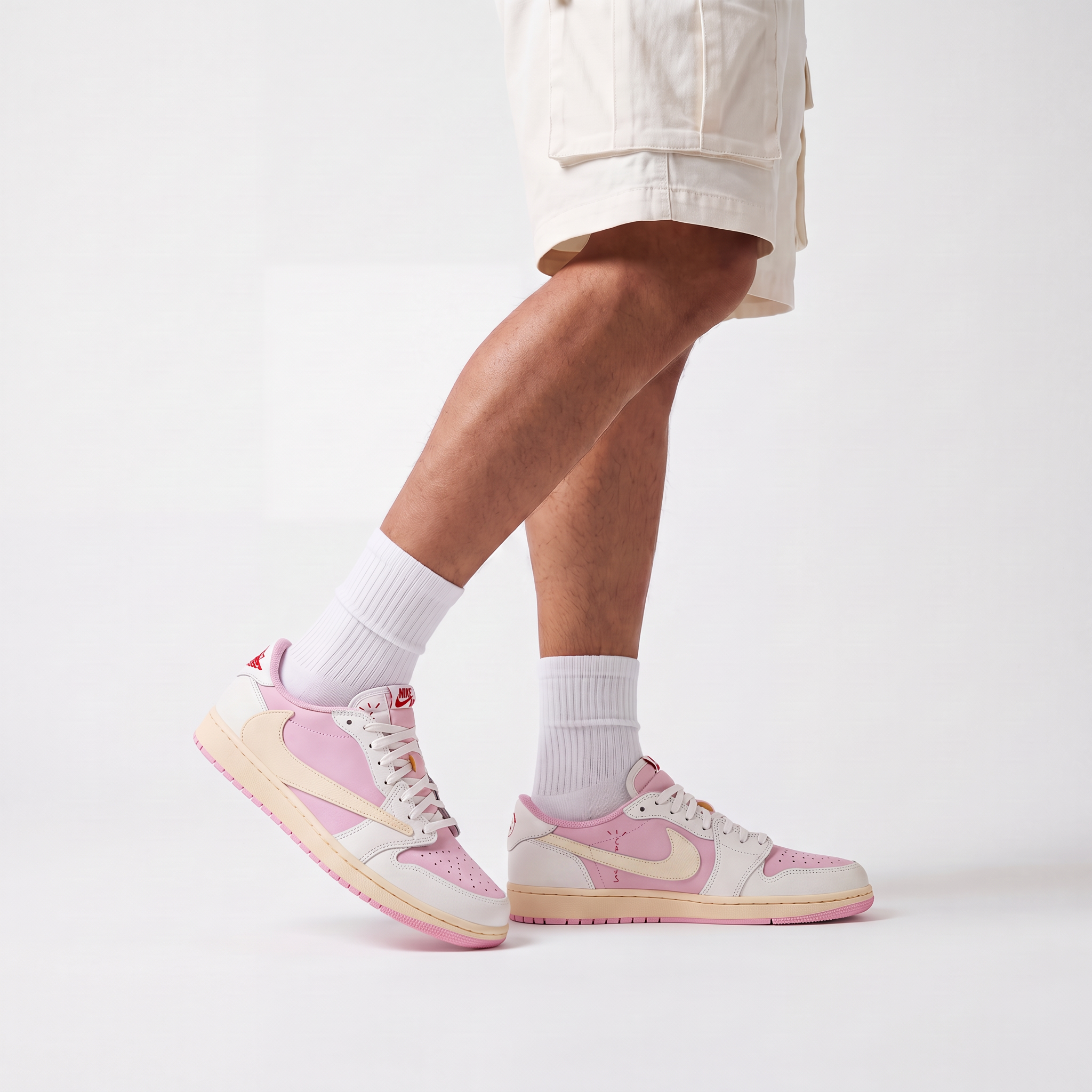 Travis Scott x Air Jordan 1 Retro Low OG 'Sail Tropical Pink' - REIMAGINED V2