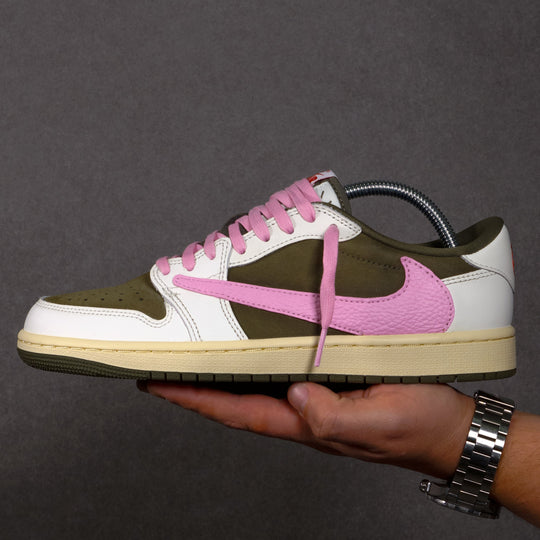 Nike Jordan 1 Retro Low OG x Travis Scott Medium Olive - Pink Touch