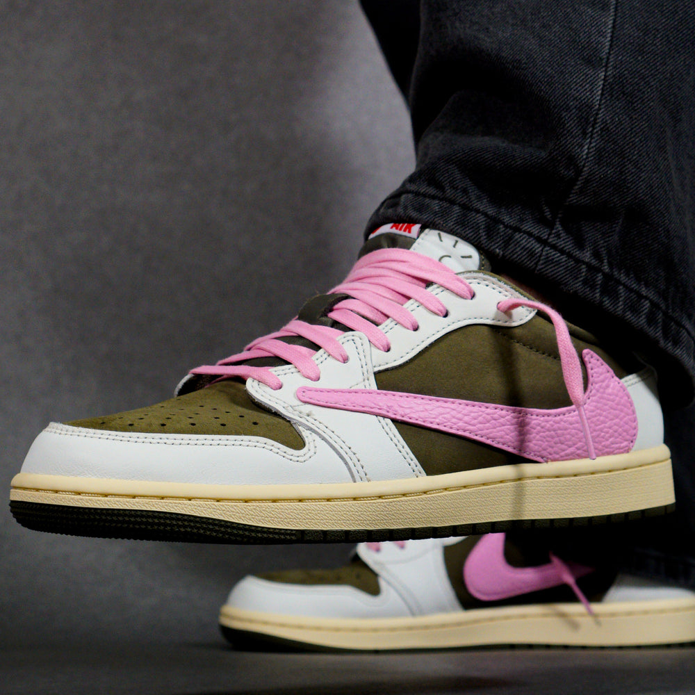 Nike Jordan 1 Retro Low OG x Travis Scott Medium Olive - Pink Touch